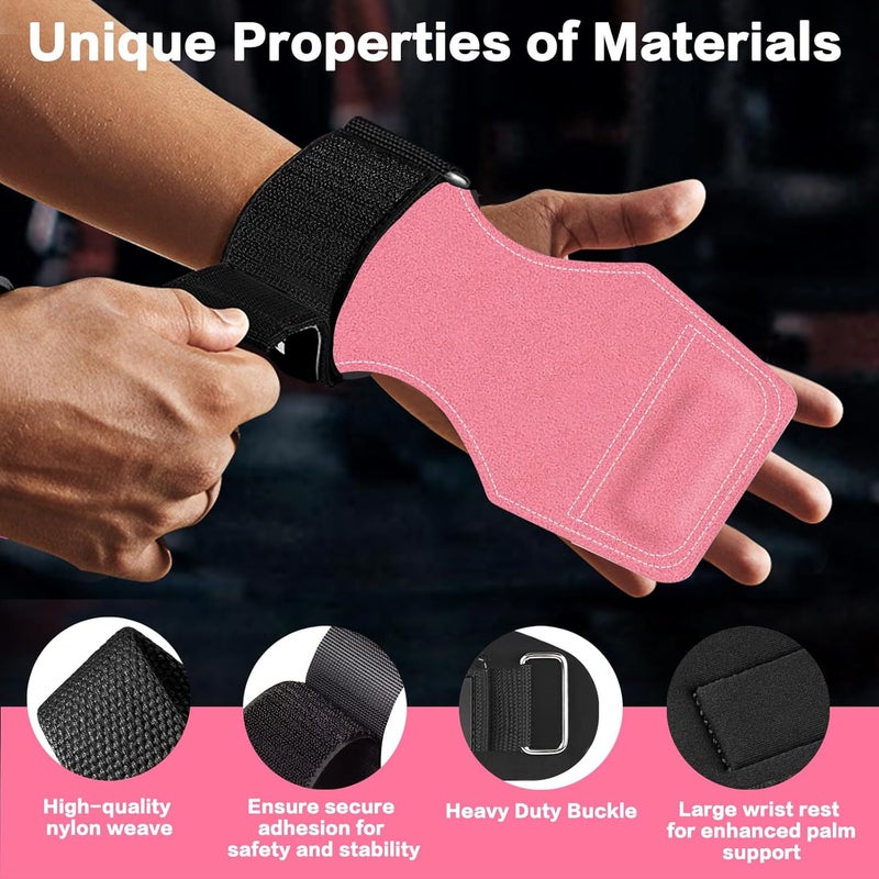 Bbtops Weight Lifting Wrist Strap, Double-Layer Leather Wrist Straps for Gym Strength Training Weightlifting,Deadlift and Powerlifting, Enhance Grip Strength Neoprene Padding Gym Workout Lifting Straps for Men & Women (Pair) - Image 3